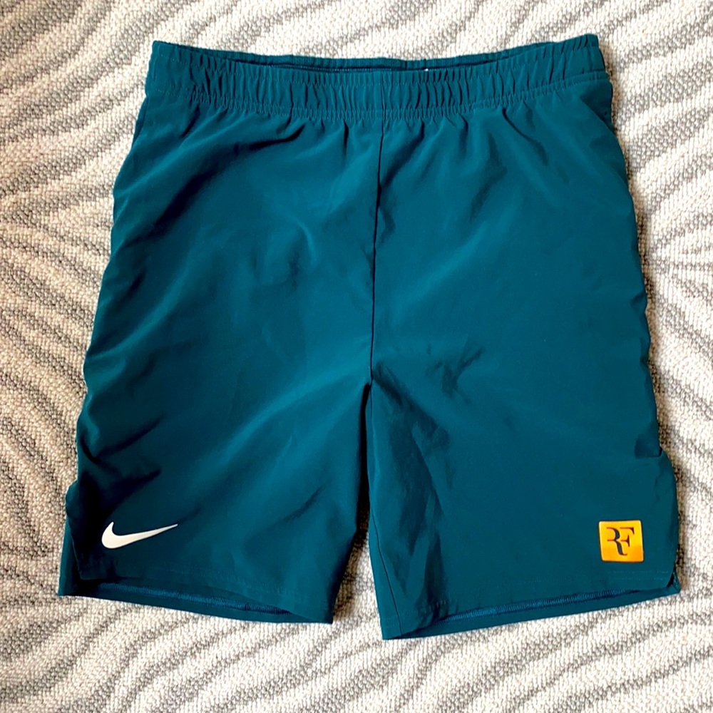 Boys large Nike Roger Fed shorts dark teal 14/16